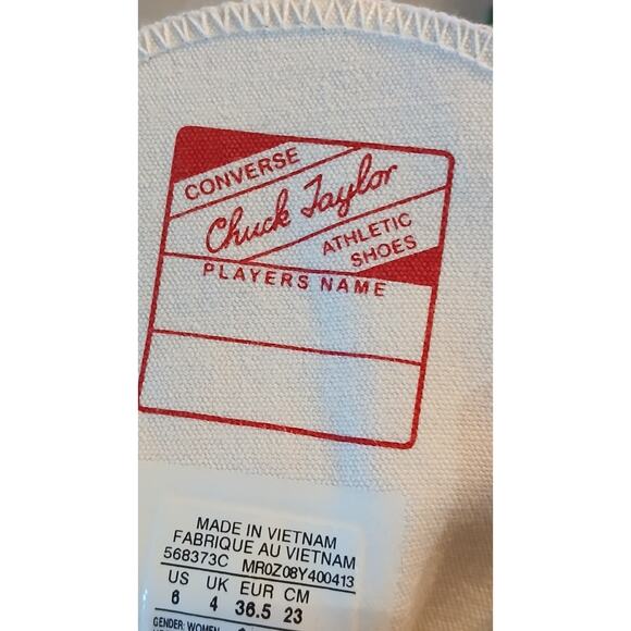 Converse Chuck Taylor All Star Hi Red With Pink Flowers Cherry Blossom Women's 6 - Picture 9 of 10